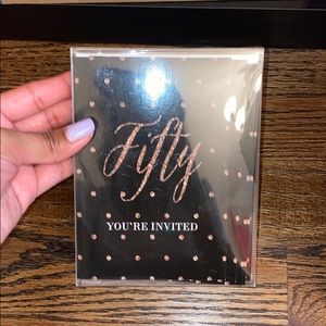 50th birthday invites. Black with rose gold